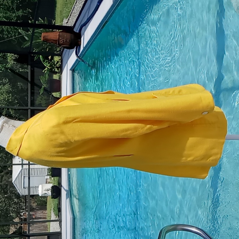 Vintage Christian Dior Linen Blazer Yellow Size 8 - Picture 4 of 16